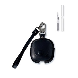 Case for SHOKZ New OpenFit 2 Earbuds,Soft Protective,BOVUGAC Premium PU Leather Case Cover with Cleaning Kit & Lanyard for SHOKZ New OpenFit 2 Accessories-Black