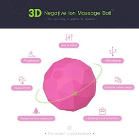 MEXITOP Electric Vibrating Massage Ball, 2-Speed Fitness Yoga Pilates Physical Therapy Massage Roller to Fight Sore Muscles,Washable Negative Ion Vibration Massages Ball for Muscle Recovery(Red)