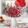12PCS Valentines Day Decorations Flowers Artificial Berry Floral,Red Valentine Heart