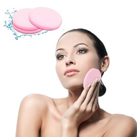 120 Pcs Facial Sponges Compressed,Face Cleansing Sponge,Makeup Removal Sponge Pads,Exfoliating Wash Round Sponge for Women,Girls,Pink