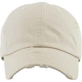 KBETHOS KBE-Vintage STN Vintage Washed Cotton Baseball Cap, Stone