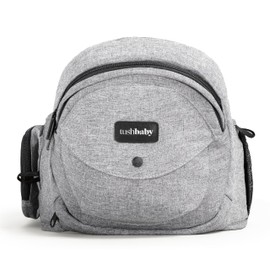 Tushbaby Original Hip Seat Baby Carrier for Babies & Toddlers up to 45 lbs, Safety Certified, Lightweight No-Foam Design with Storage, Grey