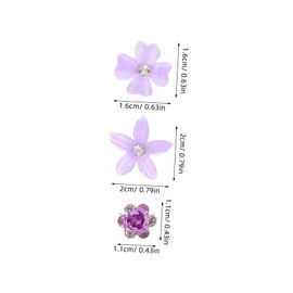 FOMIYES 20pcs Vintage Floral Hair Clips Small Rhinestone Barrettes for Women and Mini Cute Purple Flower Clips for Bangs Control Lightweight Retro Hair Accessories for Party Work Daily Use