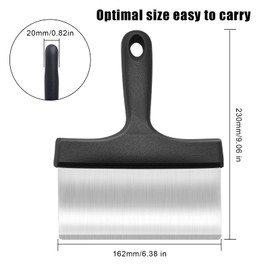 SAVITA Heavy Duty Grill Scraper, Stainless Steel Grill Scraper Food Scraper Grill Scraper Tool with Handle, Steel Griddle Scraper Grill Griddle Spatula Scraper, Barbecue Grill Scraper Clean Tool