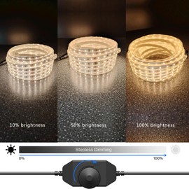 RYGDENG 1200LEDs Rope Lights 66FT Waterproof Dimmable for Patio