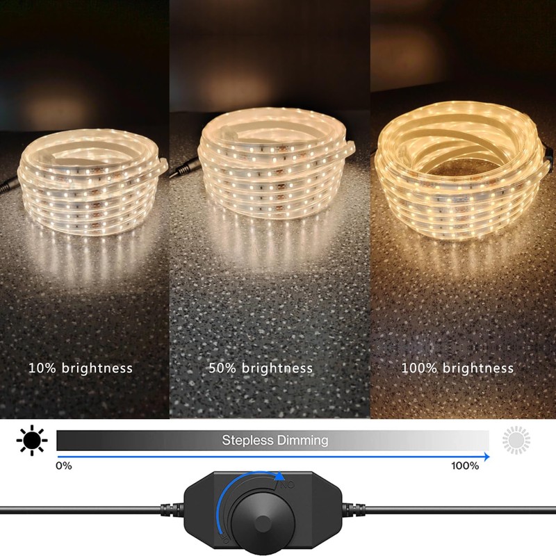 RYGDENG 1200LEDs Rope Lights 66FT Waterproof Dimmable for Patio