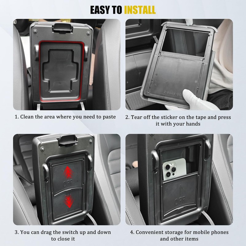 3mirrors Center Console Hidden Storage Box Compatible with 2023-2025 Honda