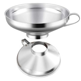 Pack of 2 Stainless Steel Funnel for Jam Jars for Transferring Spices, Liquids, Powder, Beans and Jam