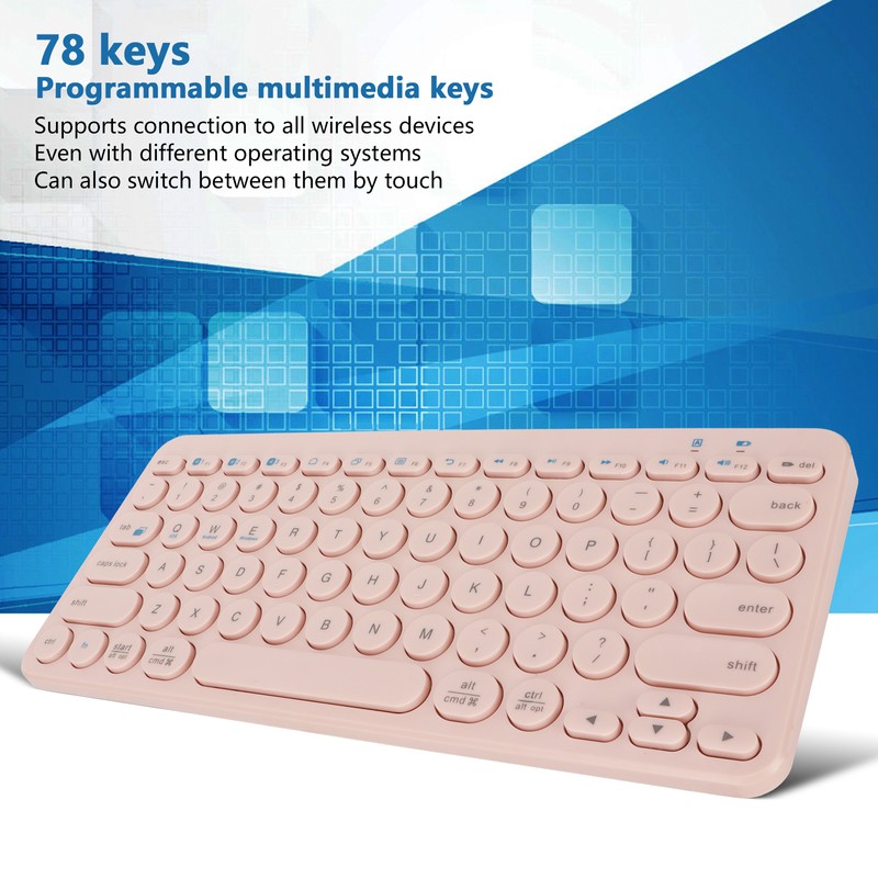 78 Key Wireless Keyboard Bluetooth 5.0 Programmable Ergonomics Laptop Keyboard