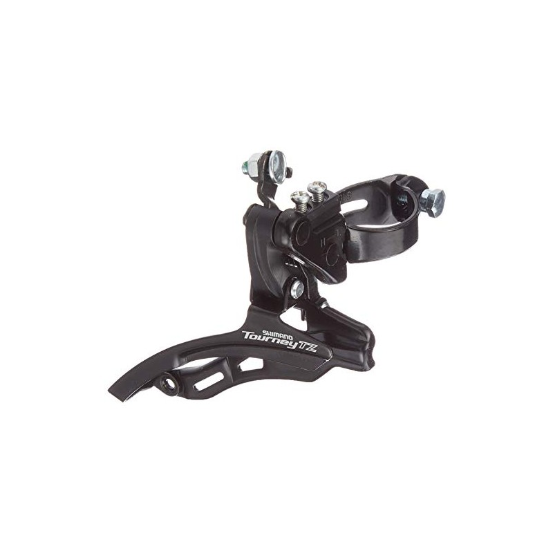 Shimano FD-TZ500 6-speed MTB front derailleur, down swing, down pull,