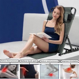 Jarler Adjustable Bed Backrest Large Size Bed Chair - Lifting Back Rest Support 8 Gears with Headrest Pillow for Reading, Queen Size Foldable Bed Frame Wedge for Elderly, Patient Sitting Up