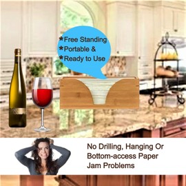 Natural Bamboo Countertop Multifold Paper Towel Holder by Kitchen Noble
