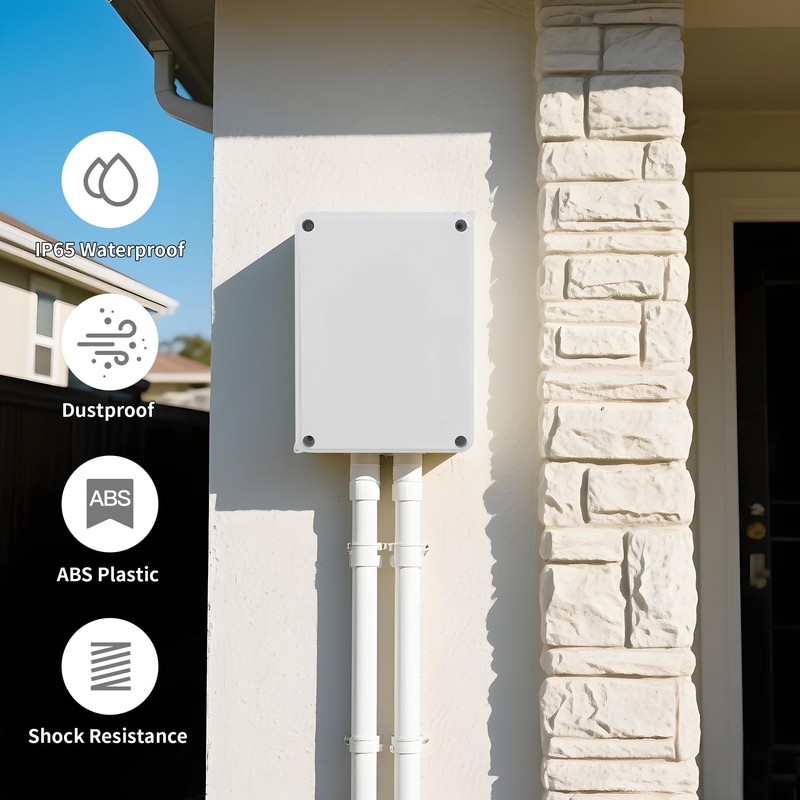 BUCOMTU Junction Box Outdoor Waterproof Junction Box Surface-Mounted IP65, 150