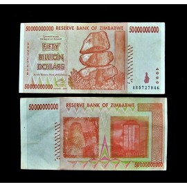 100 pcs x Zimbabwe 50 Billion Dollar banknotes-AA/A