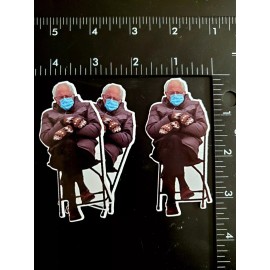 3-Pack Bernie Sanders Meme Photo Vinyl Sticker 3.25" x 1.5" Funny Mittens 2021