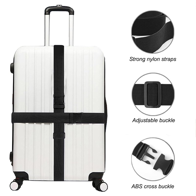 Black Suitcase Strap 195 cm Luggage Strap Long Suitcase Luggage