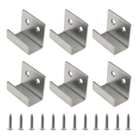 Geesatis 6 Pcs Tile Display Hanger Brackets Wall Hanger Fastener Bracket J Hooks, with Mounting Screws, Silver, Inner Length 20 mm