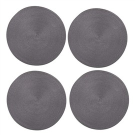 TAG Round Woven Eggplant Placemats, Set of 4 (555435)