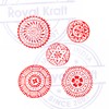 Asian Shapes Round and Flower Wood Blocks for Printing (Set