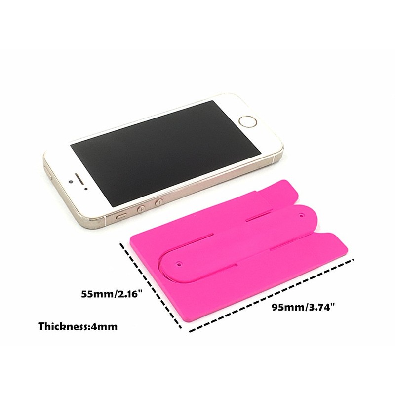 Kinteshun Card Holder with Cell Phone Stand,Stick-on Silicon Rubber Smartphone