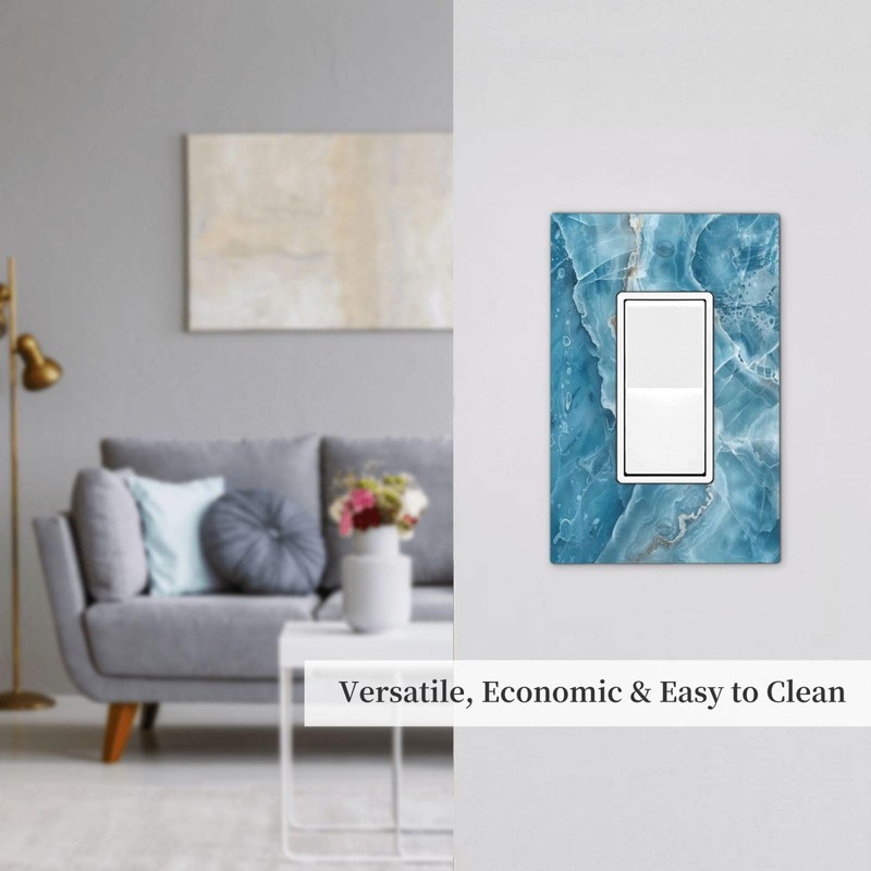 OILbiexn Decorative Outlet Covers Abstract Luxury Blue Gradient Marble 1