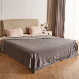 Catalonia Waterproof Bed Blanket, Discreet Bed Protector for Couples, Reversible Waterproof Adult Blanket for Intimacy, Washable Leakproof Bed Cover, Soft & Durable, Grey