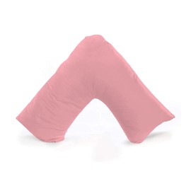 Rohi Pink V Shaped Pillowcase – Soft & Breathable V Pillow Cover – Hypoallergenic Easy Care Triangle Pillow Case – Envelope Closure – Back Support Orthopaedic Nursing V Pillow Cases Covers Only (Pink)