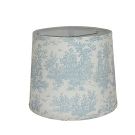 Albert Estate LTD, Light Blue Toile Lamp Shade, 10",Hardback, Washer Fitter