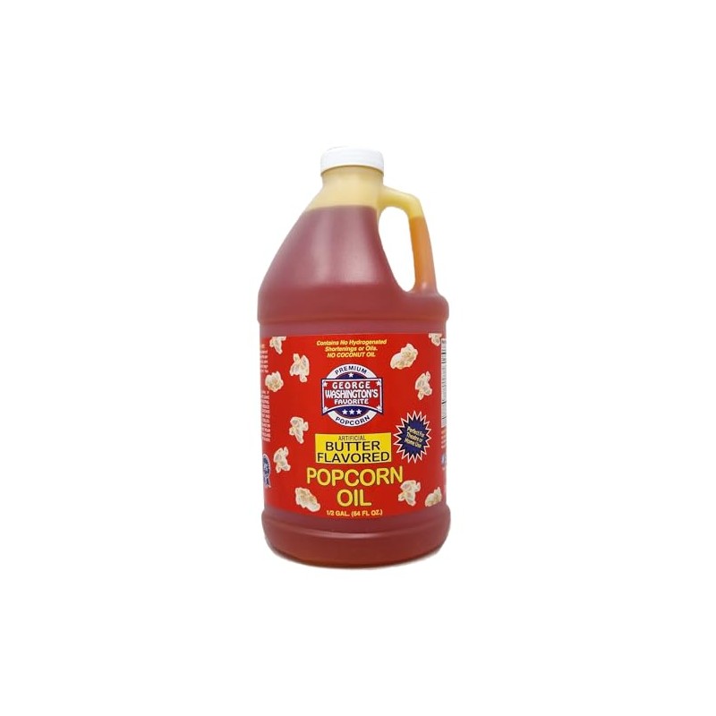 Premium Popcorn Butter Flavored Oil Geroge Washington's Favorite 1/2 Gallon