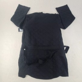 Hurley Jacket Womens Medium Black Hollowknit Wrap Fleece Top Kimono Ladies