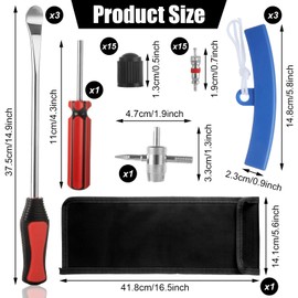 Oungy 39 PCS Tire Spoon Kit Tire Changing Tools Motorcycle Tire Changer Tire Removal Tool with Tire Spoon Rim Protector Valve Tool Valve Cover and Valve Core Dirt Bike Tire Levers Tire Changer Kit