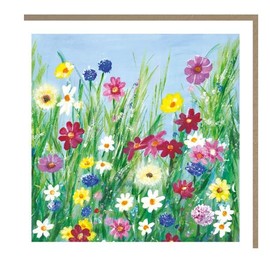 Tracks Publishing Birthday/Blank Card for Women - General Female Card - Summer Wildflowers - Eco-Friendly