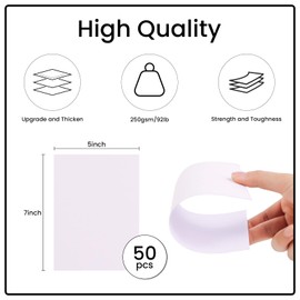 DHAIQC 50 Sheets White Cardstock Thick Paper 5 x 7, 250gsm/92lb Blank Heavy Cards Stock for Invitations, Printing, Postcards, Thankyou Cards, Index Cards, DIY Cards (White, 5 x 7 inch)