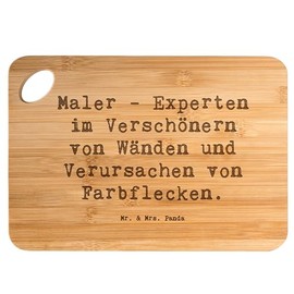 Mr. & Mrs. Panda Bambus - Schneidebrett Spruch Maler - Experten im Verschönern von Wänden und Verursachen von Farbflecken. - Geschenk,