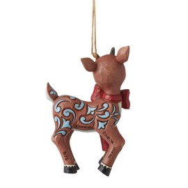 Enesco Jim Shore Rudolph The Red-Nosed Reindeer 2023 Dated Hanging Ornament, 3.74 Inch, Multicolor