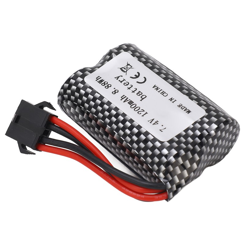 RC Lithium Battery 7.4V 1200mAh 8.88Wh with SM‑5P Plug Long