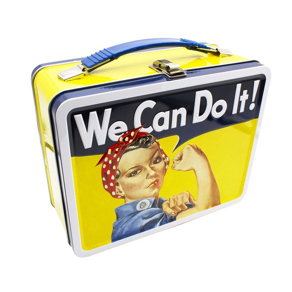 AQUARIUS Smithsonian - Rosie The Riveter Large Fun Box - Sturdy Tin Storage Box with Plastic Handle & Embossed Front Cover - Officially Licensed Smithsonian Merchandise & Collectible Gift