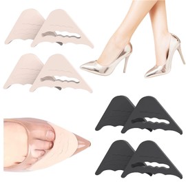 Rellenador de Zapatos, Insertos Almohadillas para Zapatos de Ajustable y Reutilizables para Mujeres y Hombres, Almohadillas Relleno Zapatos Adapta a Botas, Zapatillas de Deporte, Color Negro y Beige (4 Pares)