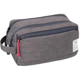 Troika Business Wash Bag 2 with Main Compartment and Wide Opening for Easy Removal, Two Zips, Additional Magnet for Closing, 2 Mesh Compartments, 3 Elastic Bands in the Main Compartment, Anthracite /
