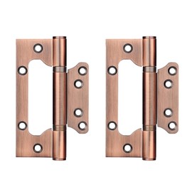 Qrity 4 Pieces Door Hinges, 4 Inch Home 100mm Door Hinges Stainless Steel Ball Bearing Mute Hinges for Internal External Doors, Ancient Red Copper