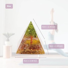 VMDEKK VMDEKK Moonstone Crystal Orgone Pyramid Ogan Crystal Energy Tower Nature Reiki Chakra Crushed Stone Flower of Life Crystal Orgonite Pyramid Healing Chakra Pyramid Gift for Lover (Straberry Quartz)