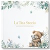 Album Nascita Bambino/a, Libro Nascita Bimbo/a con Adesivi Oro