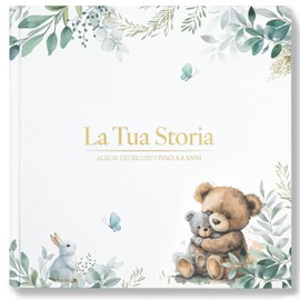 Album Nascita Bambino/a, Libro Nascita Bimbo/a con Adesivi Oro