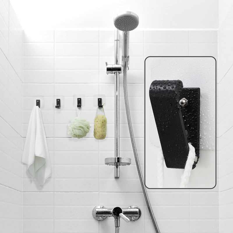 Allinside Coat Hooks, 4 Foldable Metal Coat Hooks, Modern Coat