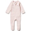 Wilson & Frenchy Organic Stripe Rib Zipsuit with Feet -