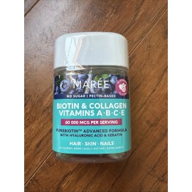 Marée Biotin & Collagen Vitamins A B C E 60 000 MCG Per Serving 60 Gummies Hair
