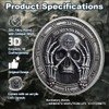 RYUKENLM 5 Pack of Memento Mori Coin 3D Skull Challenge