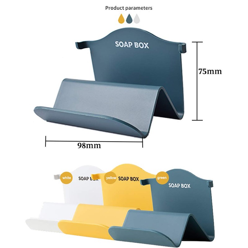 Cdycam Wall Mounted Soap Dish Holder Basket, W-shaped, Quick-Drying Drain,