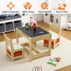 Kids Table and Chair Set, 3 in 1 Wooden Activity