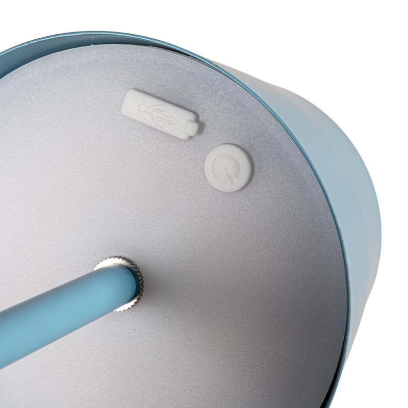 Bloomingville Metal LED Rechargeable Table Lamp with Touch Sensor, Blue